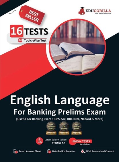 English Language For Banking Prelims Exam | 16 Solved Topic-Wise Tests For SBI/IBPS/RBI/IDBI Bank/Nabard/Clerk/PO, Edugorilla Prep Experts - Paperback - 9789355560636