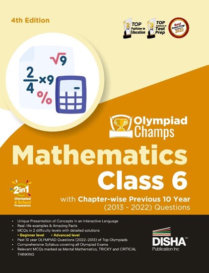Olympiad Champs Mathematics Class 6 with Chapter-Wise Previous 10 Year (2013 - 2022) Questions Complete Prep Guide with Theory, Pyqs, Past & Practice Exercise, Disha Experts - Paperback - 9789355643902