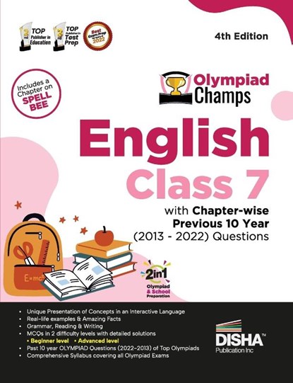 Olympiad Champs English Class 7 with Chapter-wise Previous 10 Year (2013 - 2022) Questions 4th Edition | Complete Prep Guide with Theory, PYQs, Past & Practice Exercise |, Disha Experts - Paperback - 9789355644138