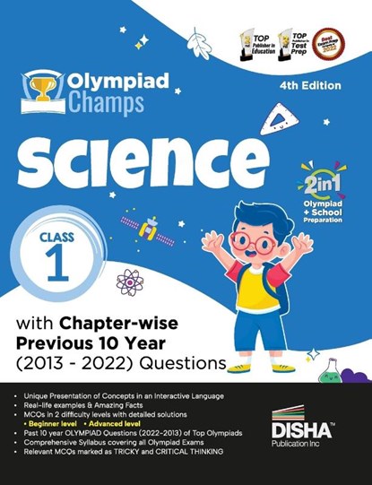 Olympiad Champs Science Class 1 with Chapter-wise Previous 10 Year (2013 - 2022) Questions 4th Edition | Complete Prep Guide with Theory, PYQs, Past & Practice Exercise |, Disha Experts - Paperback - 9789355644398