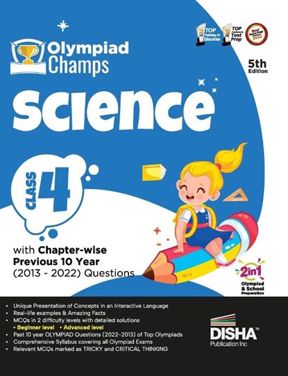 Olympiad Champs Science Class 4 with Chapter-wise Previous 10 Year (2013 - 2022) Questions 5th Edition | Complete Prep Guide with Theory, PYQs, Past & Practice Exercise |, Disha Experts - Paperback - 9789355644442