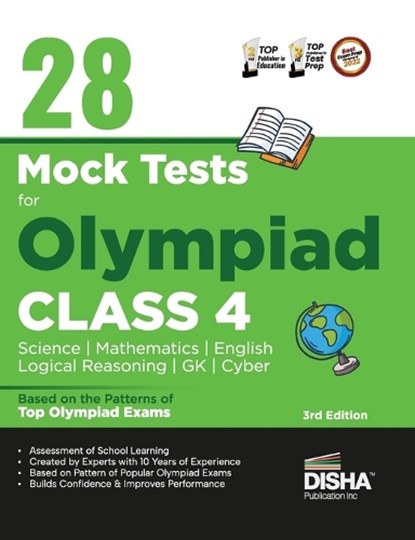 28 Mock Test Series for Olympiads Class 4 Science, Mathematics, English, Logical Reasoning, GK & Cyber 2nd Edition, Disha Experts - Paperback - 9789355645852