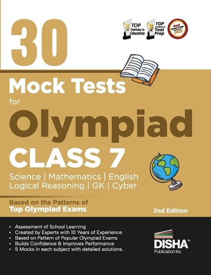 30 Mock Test Series for Olympiads Class 7 Science, Mathematics, English, Logical Reasoning, GK/ Social & Cyber 2nd Edition, Disha Experts - Paperback - 9789395985758