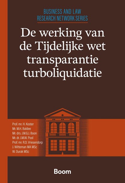 De werking van de Tijdelijke wet transparantie turboliquidatie, niet bekend - Ebook Adobe PDF - 9789400101982