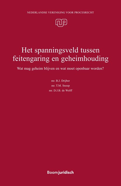 Het spanningsveld tussen feitengaring en geheimhouding, B.J. Drijber ; T.M. Snoep ; D.J.B. de Wolff - Ebook - 9789400113138