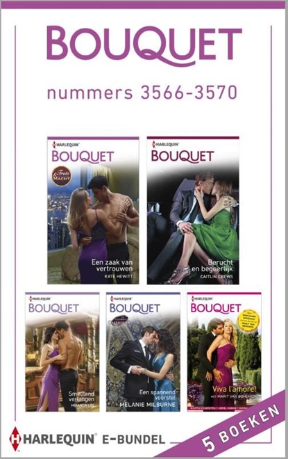 Bouquet e-bundel nummers 3566-3570 (5-in-1), Kate Hewitt ; Caitlin Crews ; Miranda Lee ; Melanie Milburne ; Marit van Bohemen ; Martin Scherstra ; Merel Munne ; Marly Jansen - Ebook - 9789402506112
