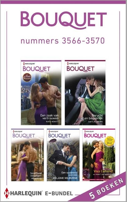Bouquet e-bundel nummers 3566-3570 (5-in-1), Kate Hewitt ; Caitlin Crews ; Miranda Lee ; Melanie Milburne ; Marit van Bohemen ; Martin Scherstra ; Merel Munne ; Marly Jansen - Ebook - 9789402506112
