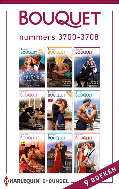 Bouquet e-bundel nummers 3700-3708 (9-in-1), Michelle Conder ; Annie West ; Victoria Parker ; Maggie Cox ; Cathy Williams ; Elizabeth Power ; Kate Hewitt ; Maya Blake ; Rachael Thomas - Ebook - 9789402516753