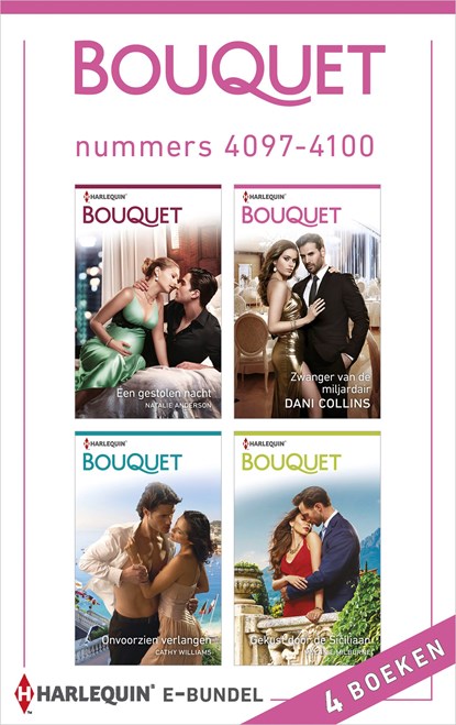 Bouquet e-bundel nummers 4097 - 4100, Natalie Anderson ; Dani Collins ; Cathy Williams ; Melanie Milburne - Ebook - 9789402542585