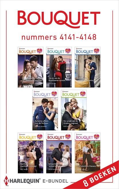 Bouquet e-bundel nummers 4141 - 4148, Natalie Anderson ; Maya Blake ; Caitlin Crews ; Melanie Milburne ; Pippa Roscoe ; Abby Green ; Jackie Ashenden ; Louise Fuller - Ebook - 9789402545074