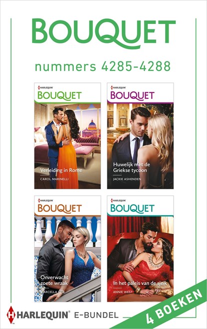 Bouquet e-bundel nummers 4285 - 4288, Carol Marinelli ; Jackie Ashenden ; Marcella Bell ; Annie West - Ebook - 9789402553000