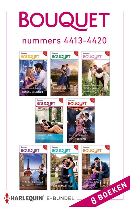 Bouquet e-bundel nummers 4413 - 4420, Kate Hewitt ; Sharon Kendrick ; Chantelle Shaw ; Penny Jordan ; Lucy King ; Carol Marinelli ; Caitlin Crews ; Pippa Roscoe - Ebook - 9789402559989