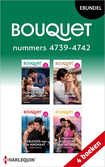 Bouquet e-bundel nummers 4739 - 4742, Pippa Roscoe ; Lynne Graham ; Melanie Milburne ; Caitlin Crews - Ebook - 9789402583847