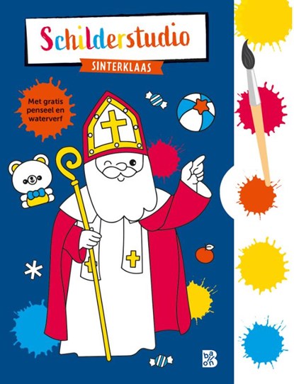 Kleurboek met verfpalet en penseel Sinterklaas, niet bekend - Paperback - 9789403229782