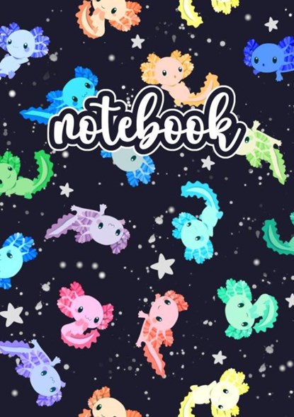 Axolotl Notebook Schwarz/Bunt, The Lilli Bird - Paperback - 9789403674858