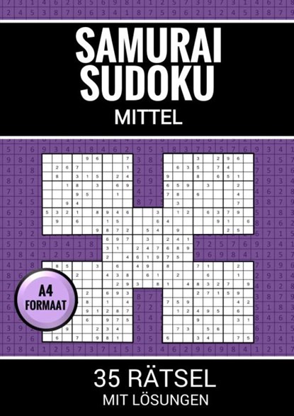 Samurai Sudoku Mittel - 35 Rätsel mit Lösungen, Sudoku Puzzlebücher - Paperback - 9789403777801