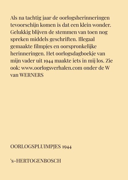 OORLOGSPLUIMPJES, ELLE WERNERS - Paperback - 9789403802589