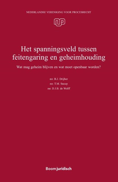 Het spanningsveld tussen feitengaring en geheimhouding, B.J. Drijber ; T.M. Snoep ; D.J.B. de Wolff - Paperback - 9789462128408