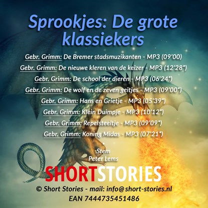 Sprookjes, Gebroeders Grimm - Luisterboek MP3 - 9789462178045