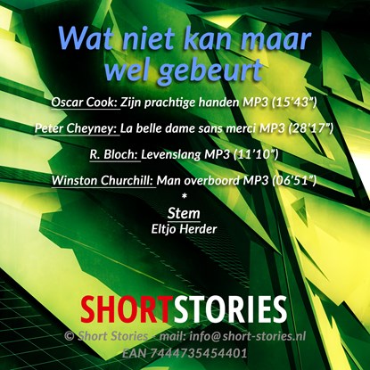 Wat niet kan maar wel gebeurt, Oscar Cook ; Peter Cheyney ; Robert Bloch ; Winston Churchill - Luisterboek MP3 - 9789462178267