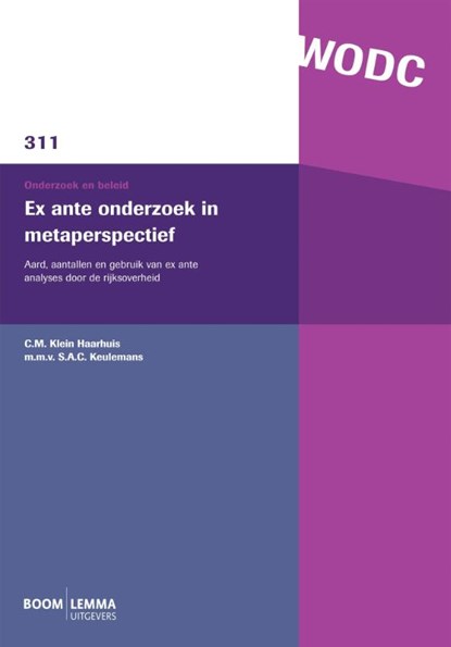 Ex ante onderzoek in metaperspectief, C.M. Klein Haarhuis - Paperback - 9789462363915