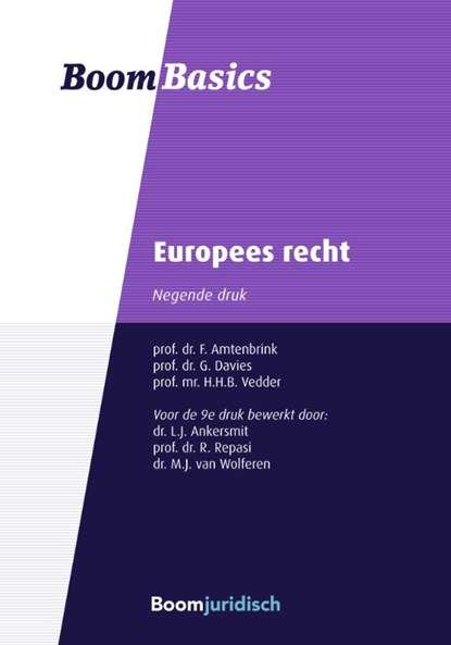 Europees recht, Laurens Ankersmit ; René Repasi ; Matthijs van Wolferen - Paperback - 9789462907355