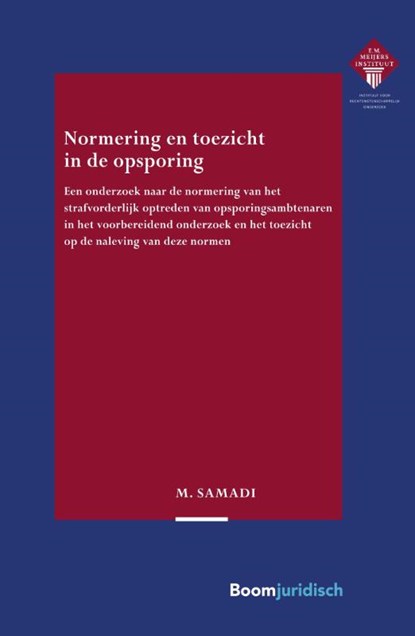 Normering en toezicht in de opsporing, Mojan Samadi - Paperback - 9789462908161