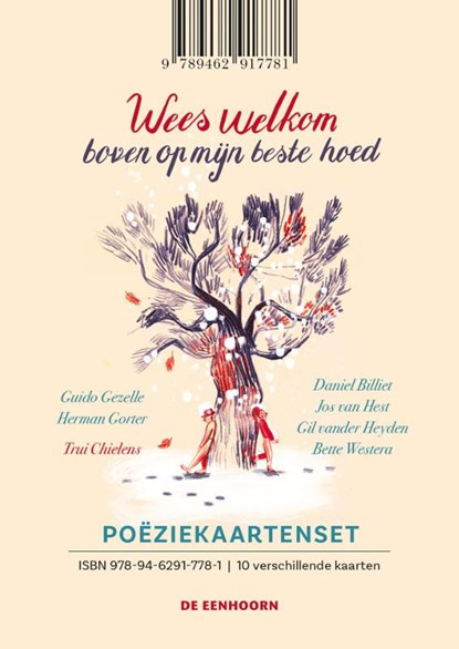 Poëziekaartenset 'Wees welkom boven op mijn beste hoed', Daniel Billiet ; Jos Van Hest ; Gil Vander Heyden ; Bette Westera - Losbladig - 9789462917781