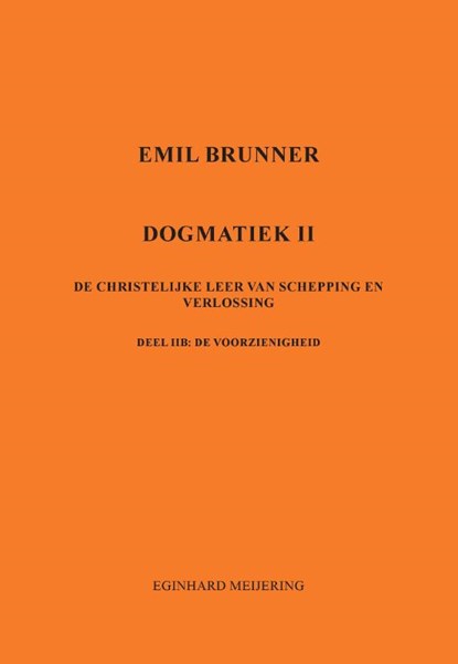 Emil Brunner, Eginhard Meijering - Paperback - 9789463455046