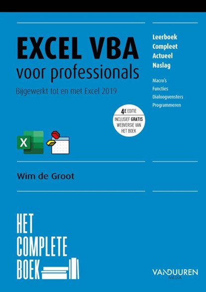Excel VBA voor professionals, Wim de Groot - Paperback - 9789463562553