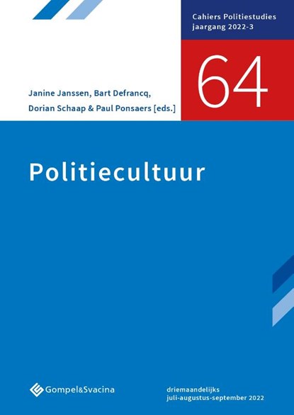 Politiecultuur, Janine Janssen ; Bart Defrancq ; Dorian Schaap ; Paul Ponsaers - Paperback - 9789463713900
