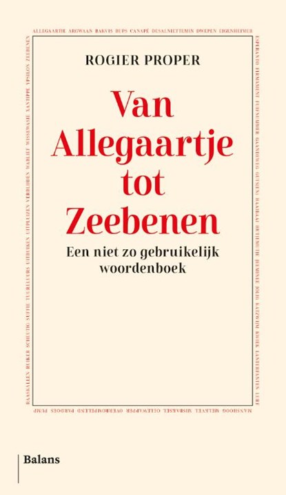 Van Allegaartje tot Zeebenen, Rogier Proper - Paperback - 9789463823456