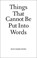 Things That Cannot Be Put Into Words, Marie-Sophie Beinke - Paperback - 9789464002225