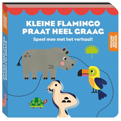 Vrolijke houten vriendje - Kleine flamingo praat heel graag, ImageBooks Factory - Gebonden - 9789464088694