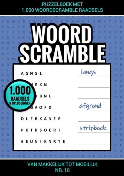 Puzzelboek met 1.000 Woord Scramble Raadsels - nr. 18, Puzzelboeken & Meer - Paperback - 9789464659696