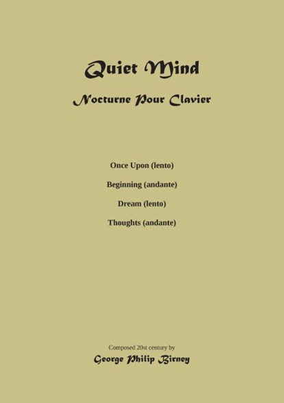 Quiet Mind Nocturnina pour Clavier, George Philip Birney - Paperback - 9789464819977