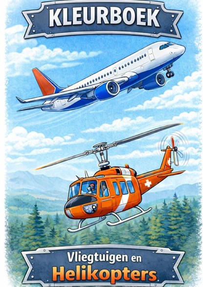 Kleurboek, Vliegtuigen & Helikopters., H. Mourits - Paperback - 9789465383453