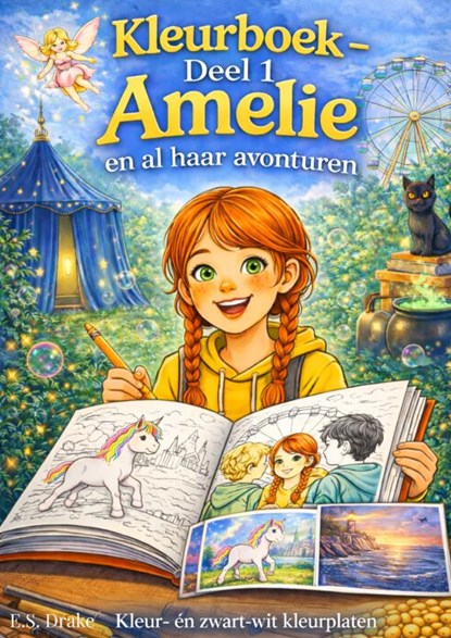 Kleurboek Amelie en al haar avonturen - deel 1, E.S. Drake - Paperback - 9789465389899