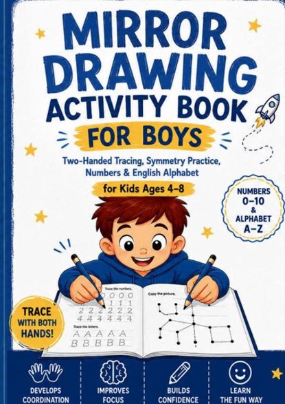 Mirror Drawing Activity Book for Boys, Natalee Alex - Paperback - 9789465466323