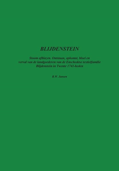 BLIJDENSTEIN Stoom afblazen, Ronald Wilfred Jansen - Paperback - 9789490482589