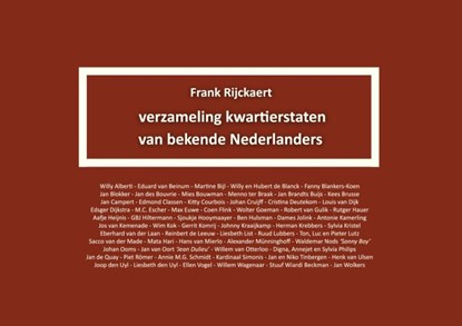 Verzameling kwartierstaten van bekende Nederlanders, Frank Rijckaert - Paperback - 9789492954565