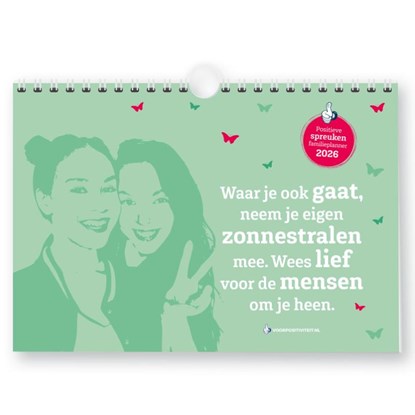 Familieplanner positieve spreuken 2026, niet bekend - Paperback - 9789493205345