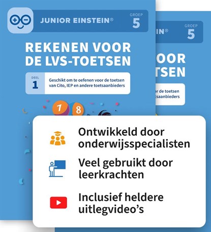 Rekenen voor de LVS-toetsen set - Deel 1 en 2 - Groep 5 + Online video-uitleg, niet bekend - Paperback - 9789493442184