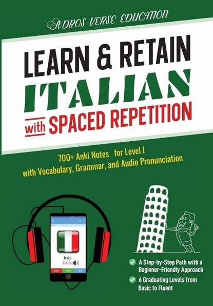 Learn & Retain Italian with Spaced Repetition, Adros Verse Education S. R. L. - Paperback - 9789730381252