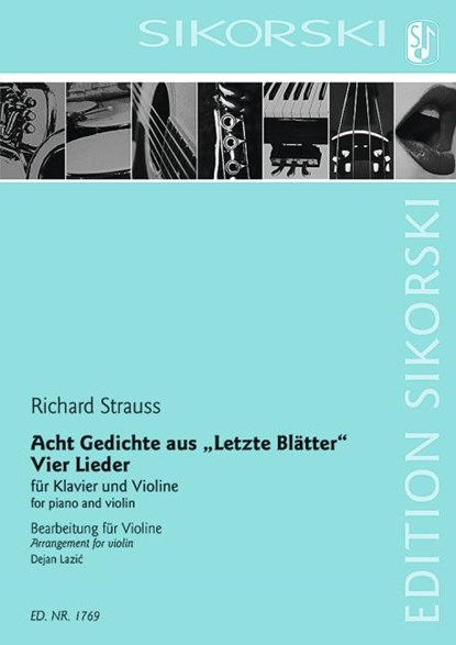Acht Gedichte aus "Letzte Blätter"; Vier Lieder, niet bekend - Gebonden - 9790003043531