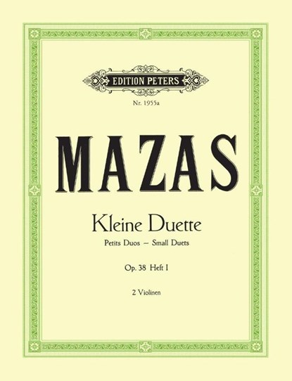 Kleine Duette op. 38, Jacques-Féréol Mazas - Gebonden - 9790014008888
