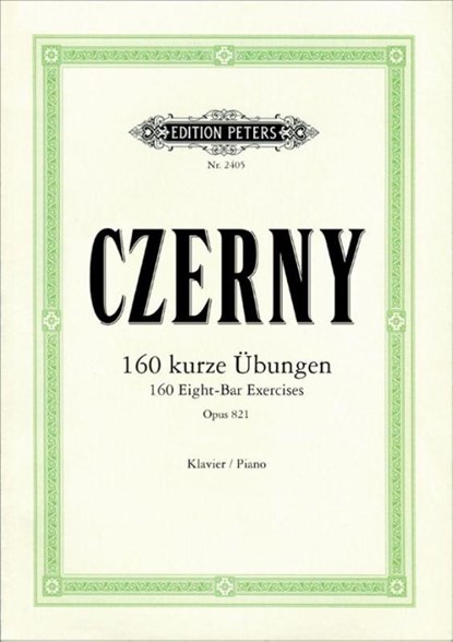 160 kurze Übungen op. 821, Carl Czerny - Paperback - 9790014011055