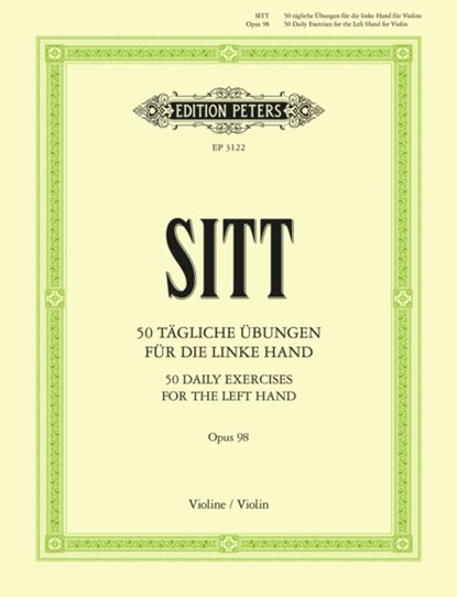 50 tägliche Übungen für Violine op. 98, Hans Sitt - Gebonden - 9790014014179