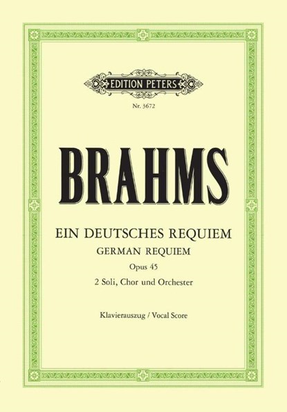 Ein deutsches Requiem op. 45, Johannes Brahms - Paperback - 9790014017552