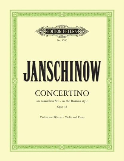 Concertino im russischen Stil op. 35, Alexej Janschinow - Gebonden - 9790014031312